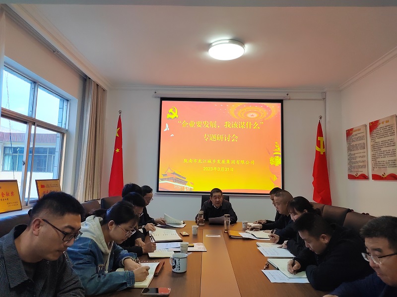 【“三抓三促”行動(dòng)進(jìn)行時(shí)】市龍江城鄉(xiāng)集團(tuán)開展“隴南要發(fā)展，我該謀什么”——圍繞“加快集團(tuán)公司高質(zhì)量發(fā)展，我該謀什么”專題研討